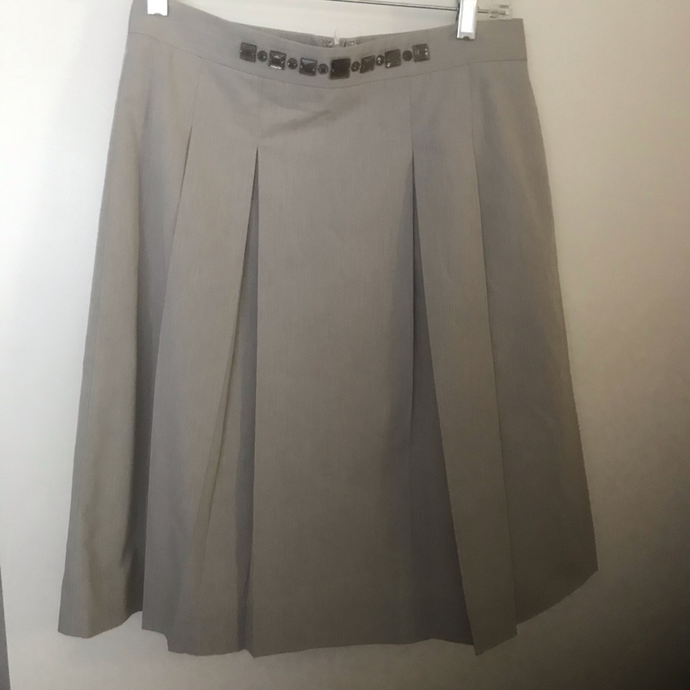 Stone colored pleated skirt